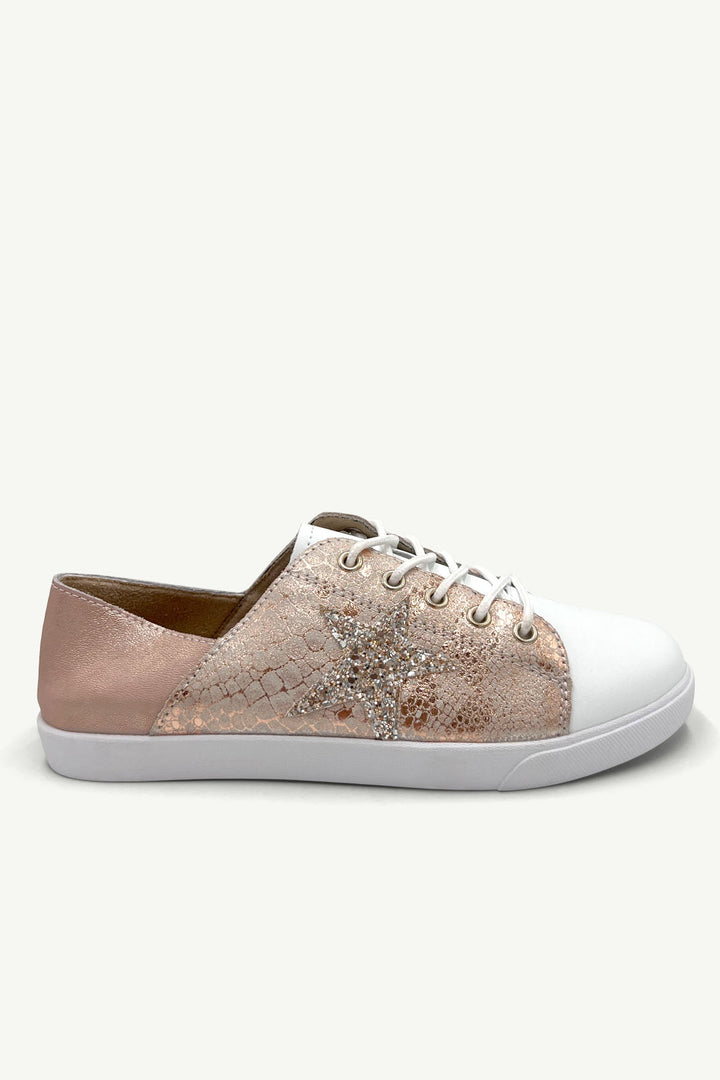 Julz Vicki Sneaker - White Toe / Rose Gold / Snake