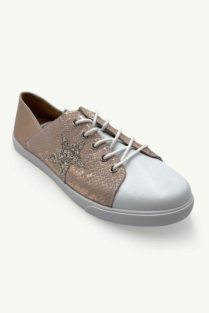 Julz Vicki Sneaker - White Toe / Rose Gold / Snake