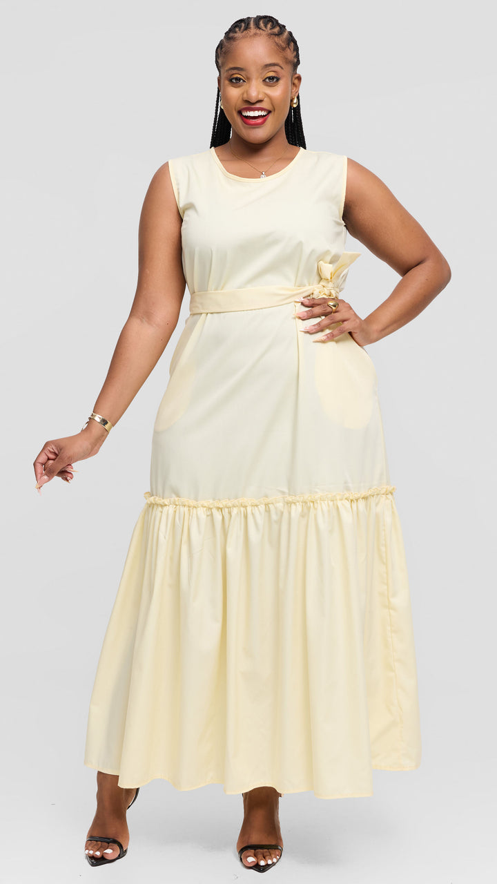 Lizola Tiana Maxi Dress - Cream Yellow