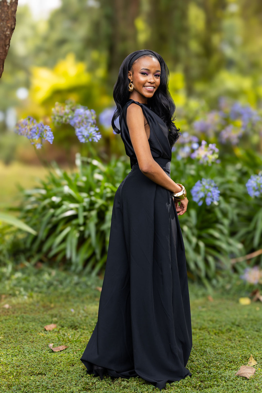Afriwia Copper Palazzo Set - Black