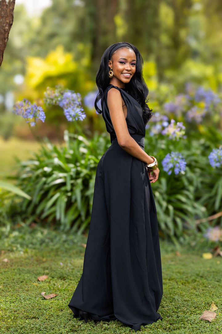 Afriwia Copper Palazzo Set - Black