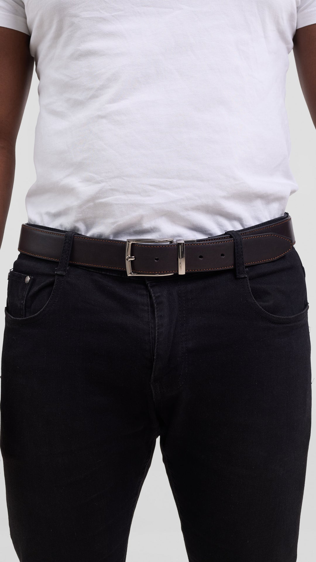 Foiyd Leather Double-sided Belt - Dark Brown/Black