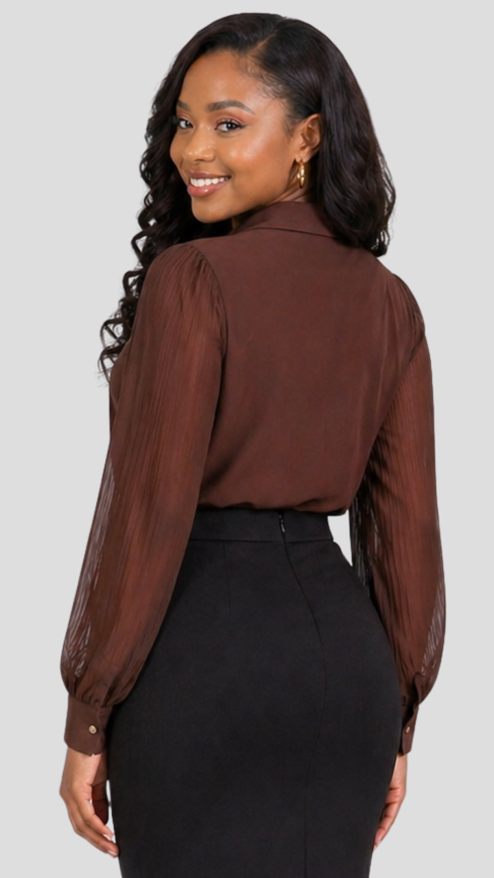 The Fashion Frenzy Necklace Top - Brown