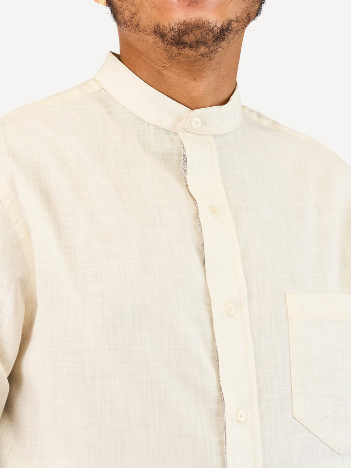 Kitu Kali Linen Long-Sleeve KK Shirt - Off-White