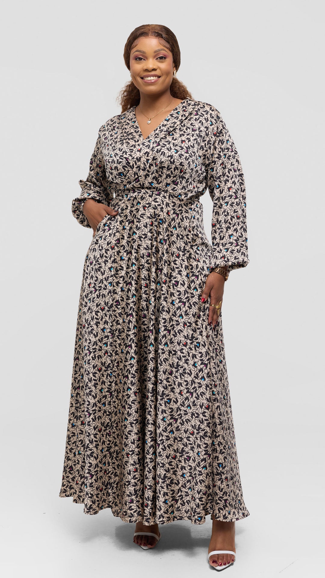 Silk House Collection Asha wrap Dress - White Floral