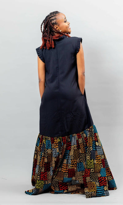 Afriwia Jacaranda Dress - Black - Shopzetu