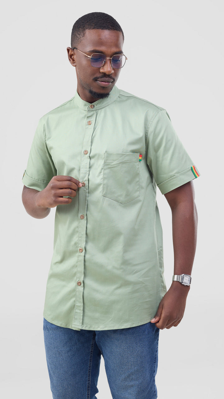 Home of Calor Tribal Men Shirt - Light Green