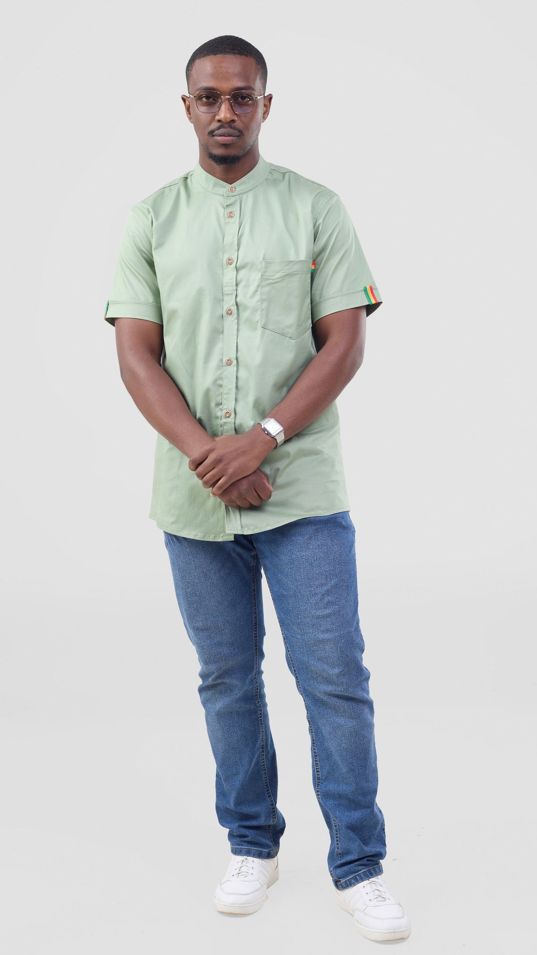 Home of Calor Tribal Men Shirt - Light Green