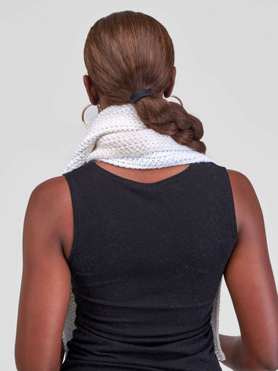 Infy Knit Wear Scarves - White - Shopzetu