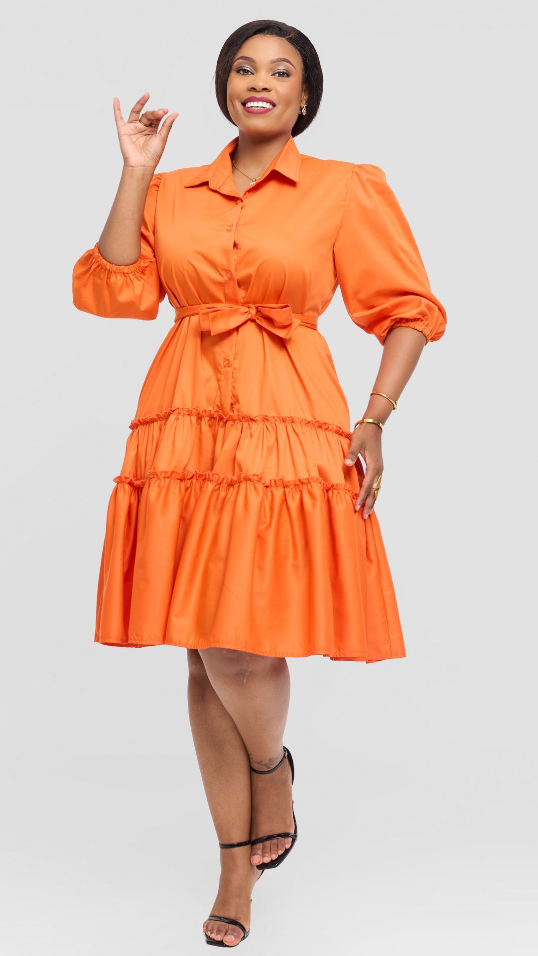 Lizola Skye Shirt Dress - Orange