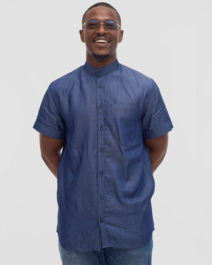 Home of Calor Men Light Jeans Shirt Shirt - Blue