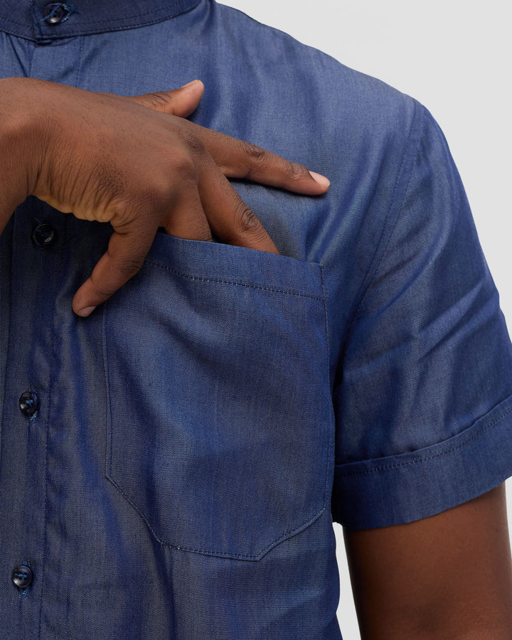 Home of Calor Men Light Jeans Shirt Shirt - Blue
