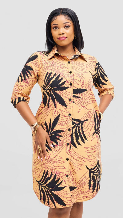 Salok Havilah Waini Dress - Beige - Shopzetu