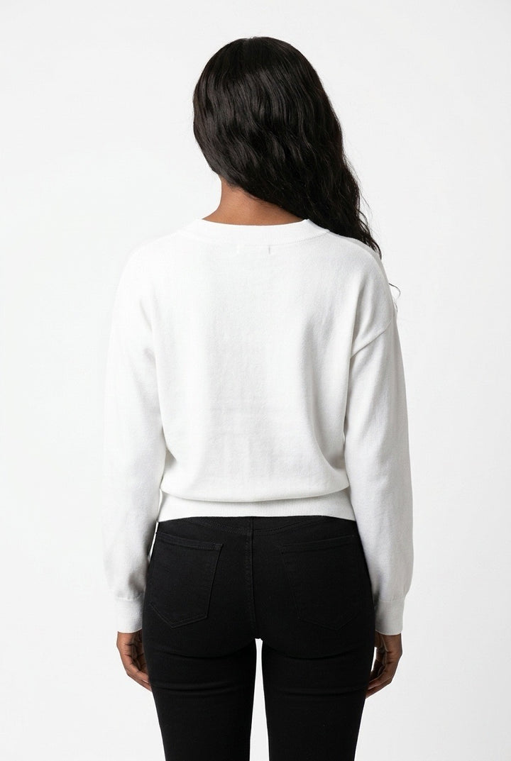 Stylish Sisters Knit Cardigan - White