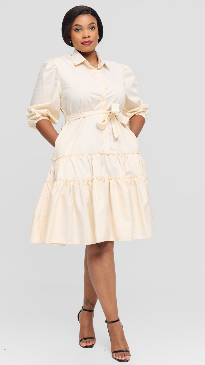 Lizola Sophie Shirt Dress - Cream White