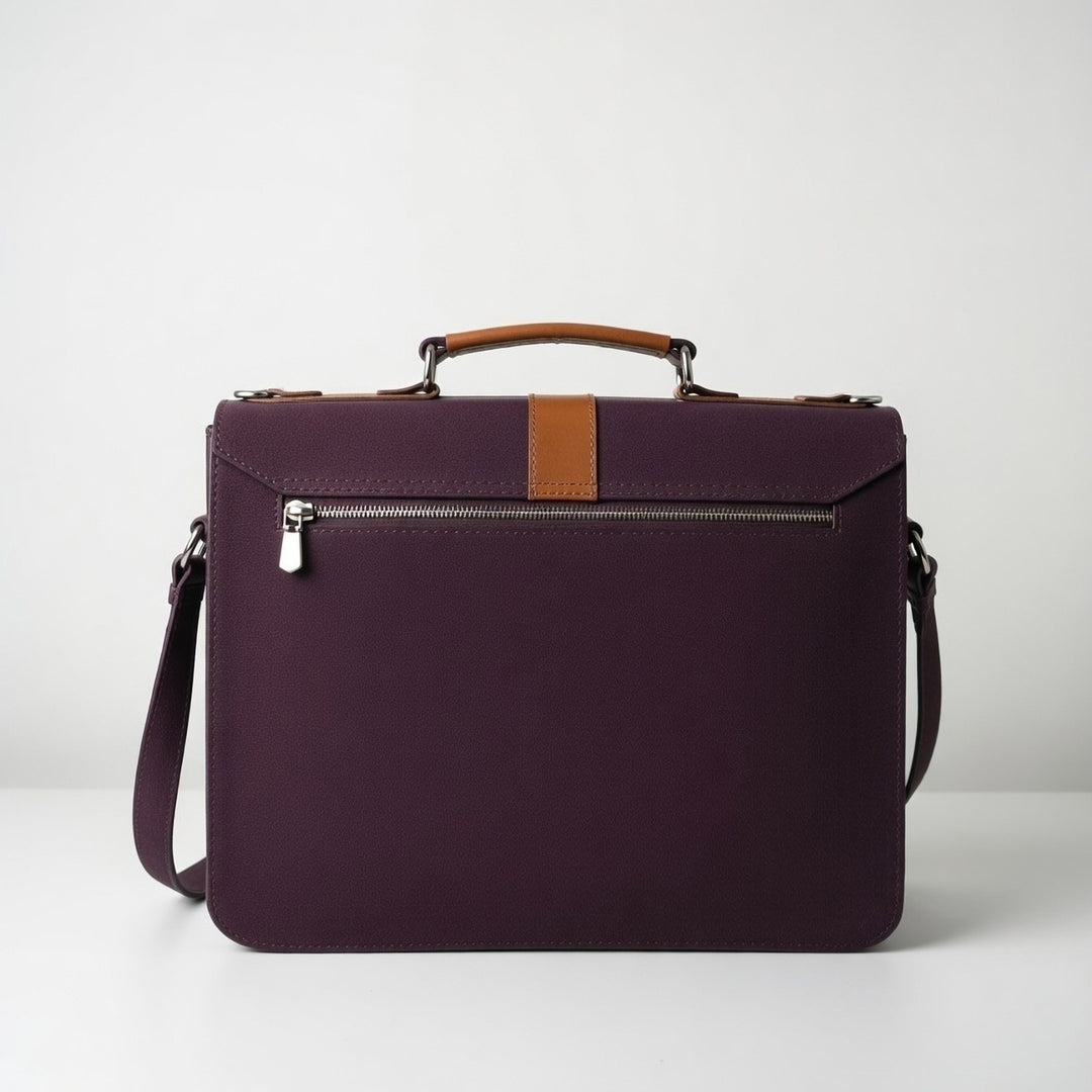 Detail Africa Naju Breifcase Navy Blue Textured - Maroon