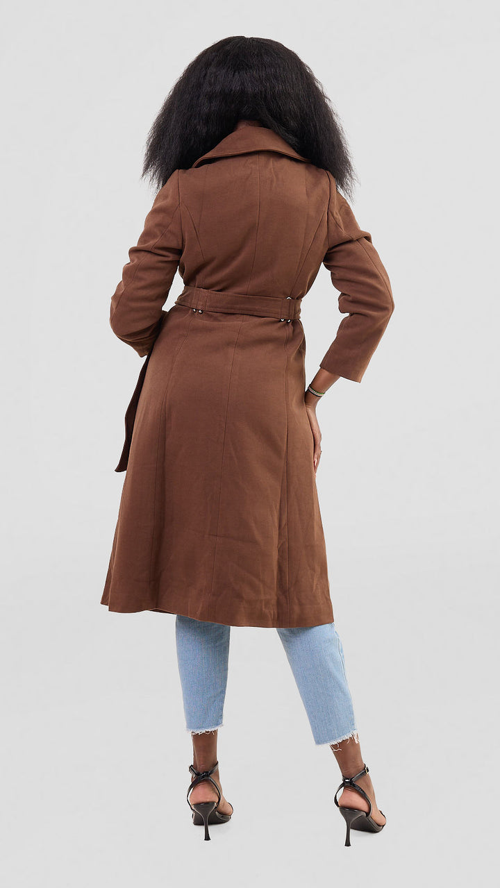 Stylish Sisters Cynthia  Warm Trench Coat - Brown
