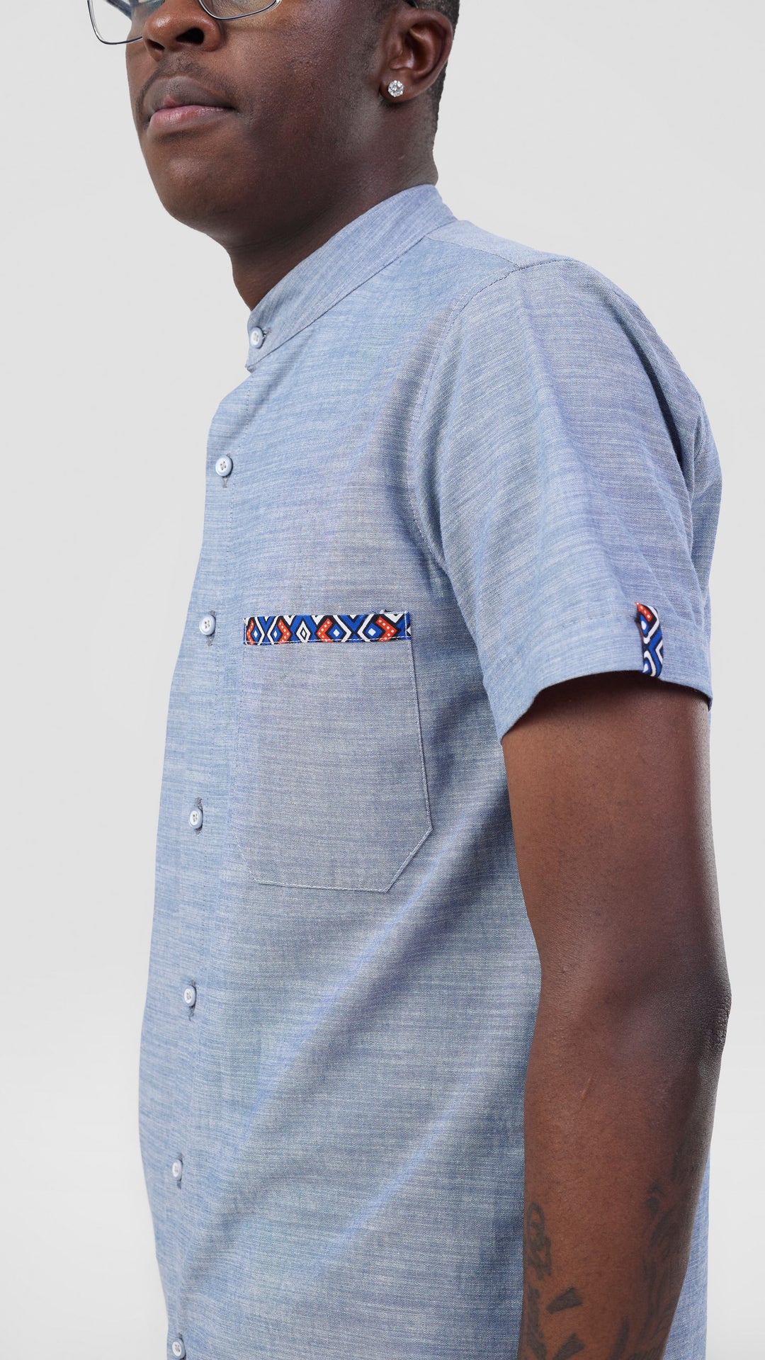 Home of Calor Tribal Men Shirt - Blue