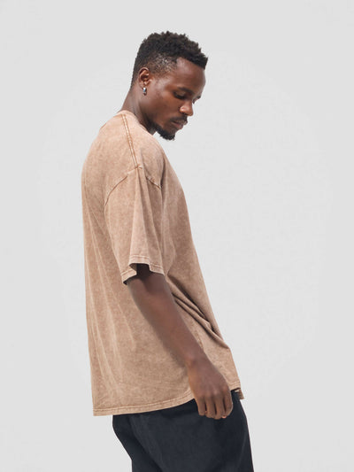 Nairodrip Limited Wash T-shirt - Brown - Shopzetu