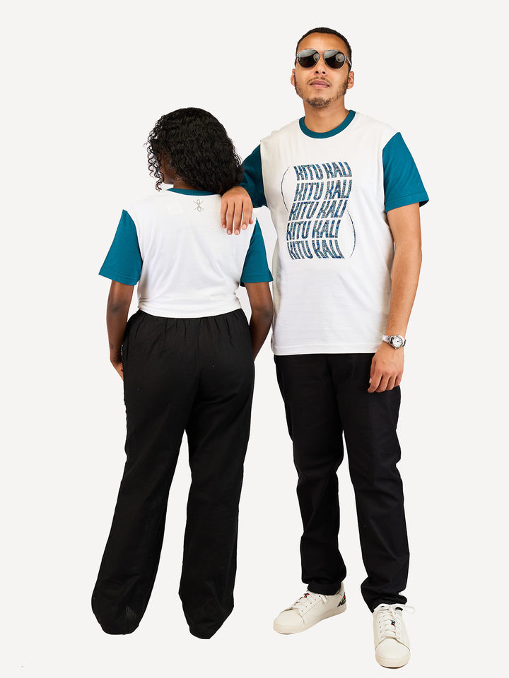 Kitu Kali Graphic With Kitu Kali T- shirt - Petrol & White