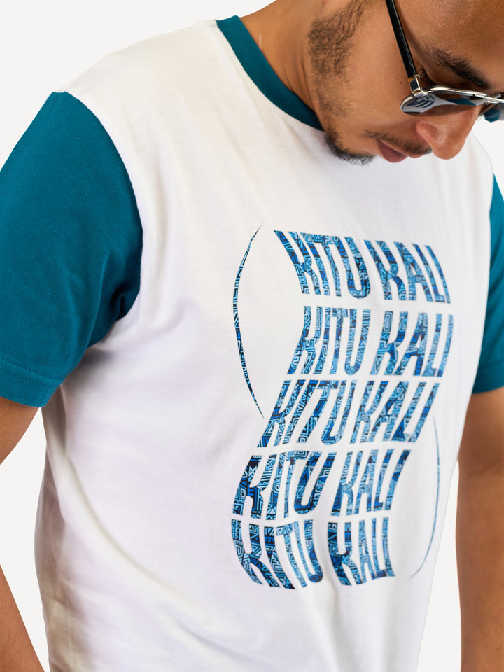 Kitu Kali Graphic With Kitu Kali T- shirt - Petrol & White