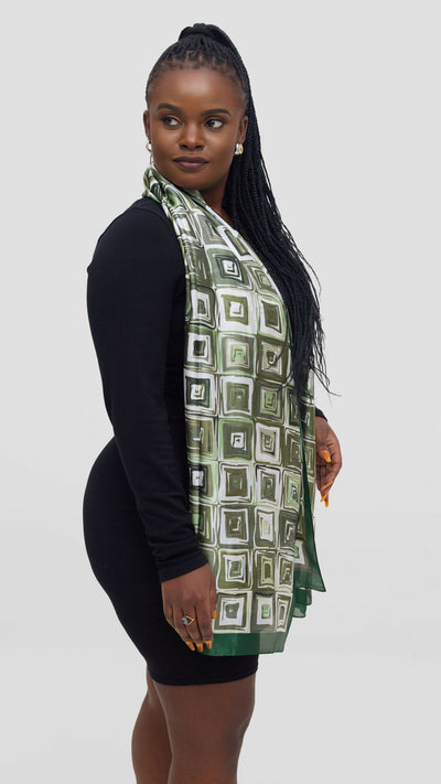 Afrodame Luxurious Silk Scarf - Green - Shopzetu