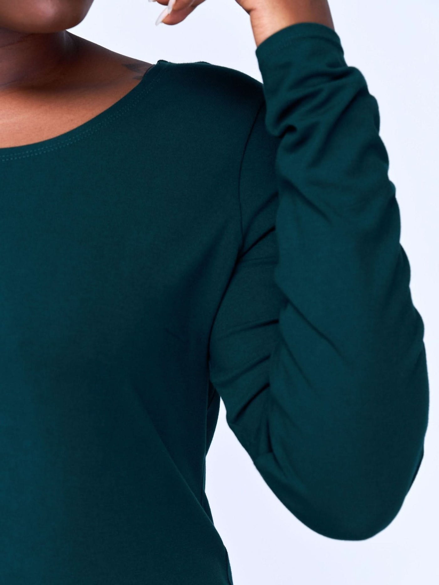 Vivo Basic Long Sleeved Top - Dark Green - Shopzetu