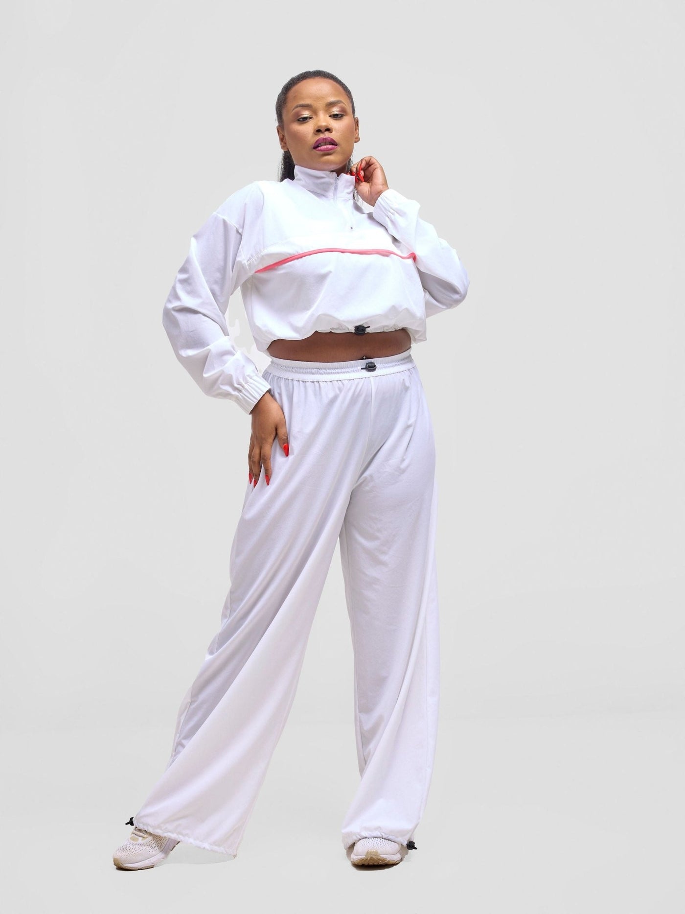 Zoya Vasha Track Pants - White - Shopzetu