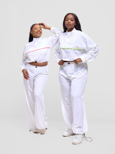 Zoya Vasha Track Pants - White - Shopzetu