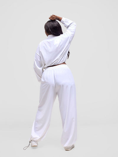 Zoya Vasha Track Pants - White - Shopzetu