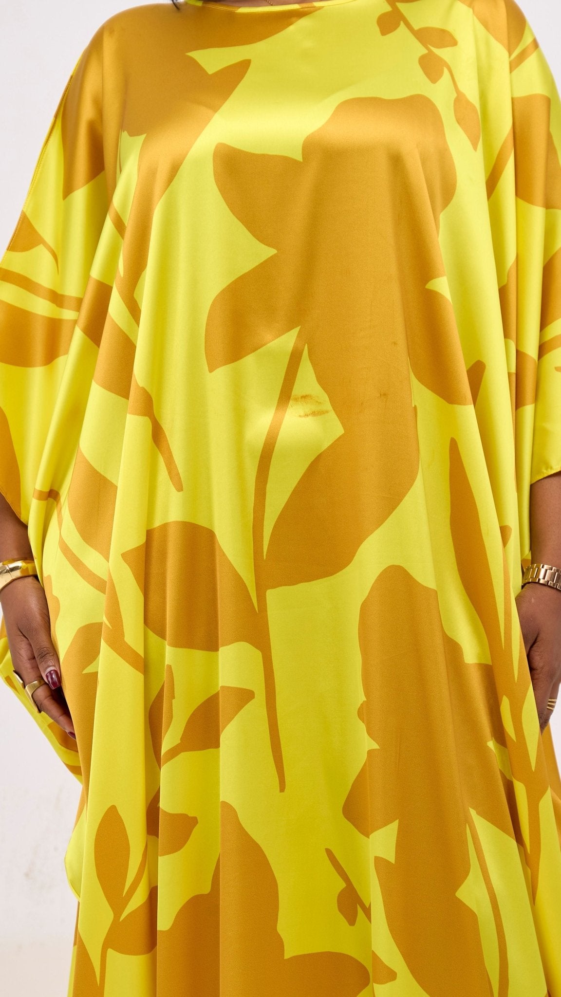 Vivo Lani Maxi Dress - Yellow / Dark Mustard Print - Shopzetu