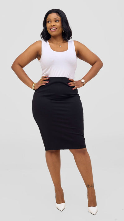 Vivo Waridi Pencil Skirt - Black - Shopzetu