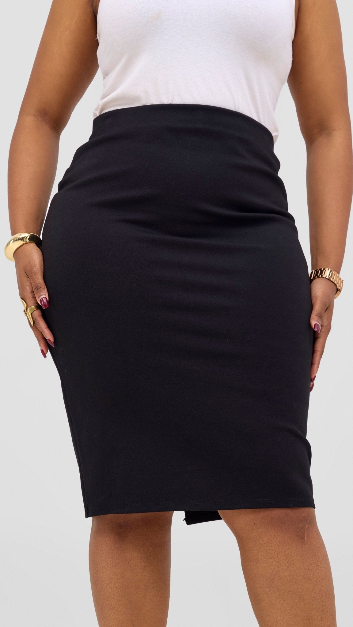 Vivo Waridi Pencil Skirt - Black - Shopzetu
