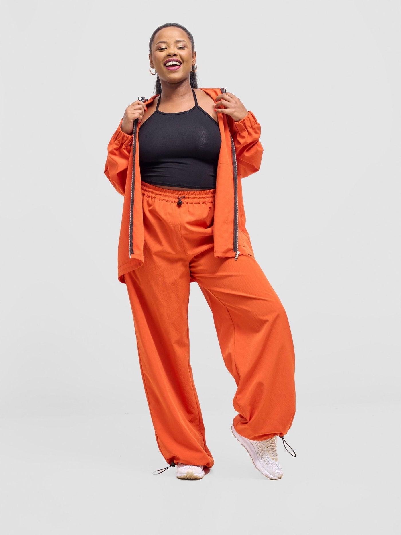 Zoya Vasha Track Pants With Pockets - Rust - Shopzetu