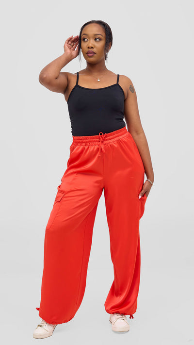 Zoya Luna Cargo Pants - Red
