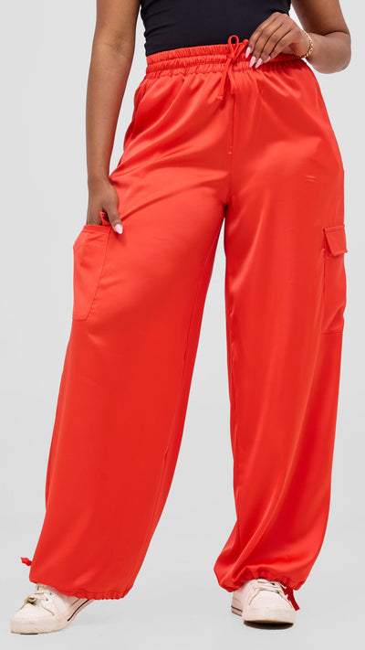 Zoya Luna Cargo Pants - Red