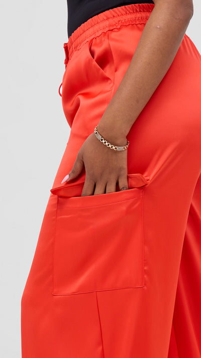 Zoya Luna Cargo Pants - Red