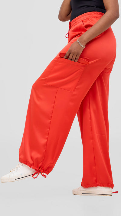 Zoya Luna Cargo Pants - Red