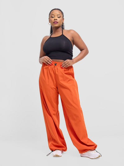 Zoya Vasha Track Pants With Pockets - Rust - Shopzetu