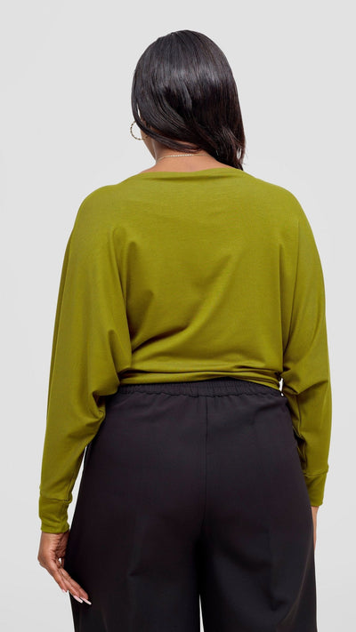 Vivo Bana Batwing Top - Dark Olive - Shopzetu