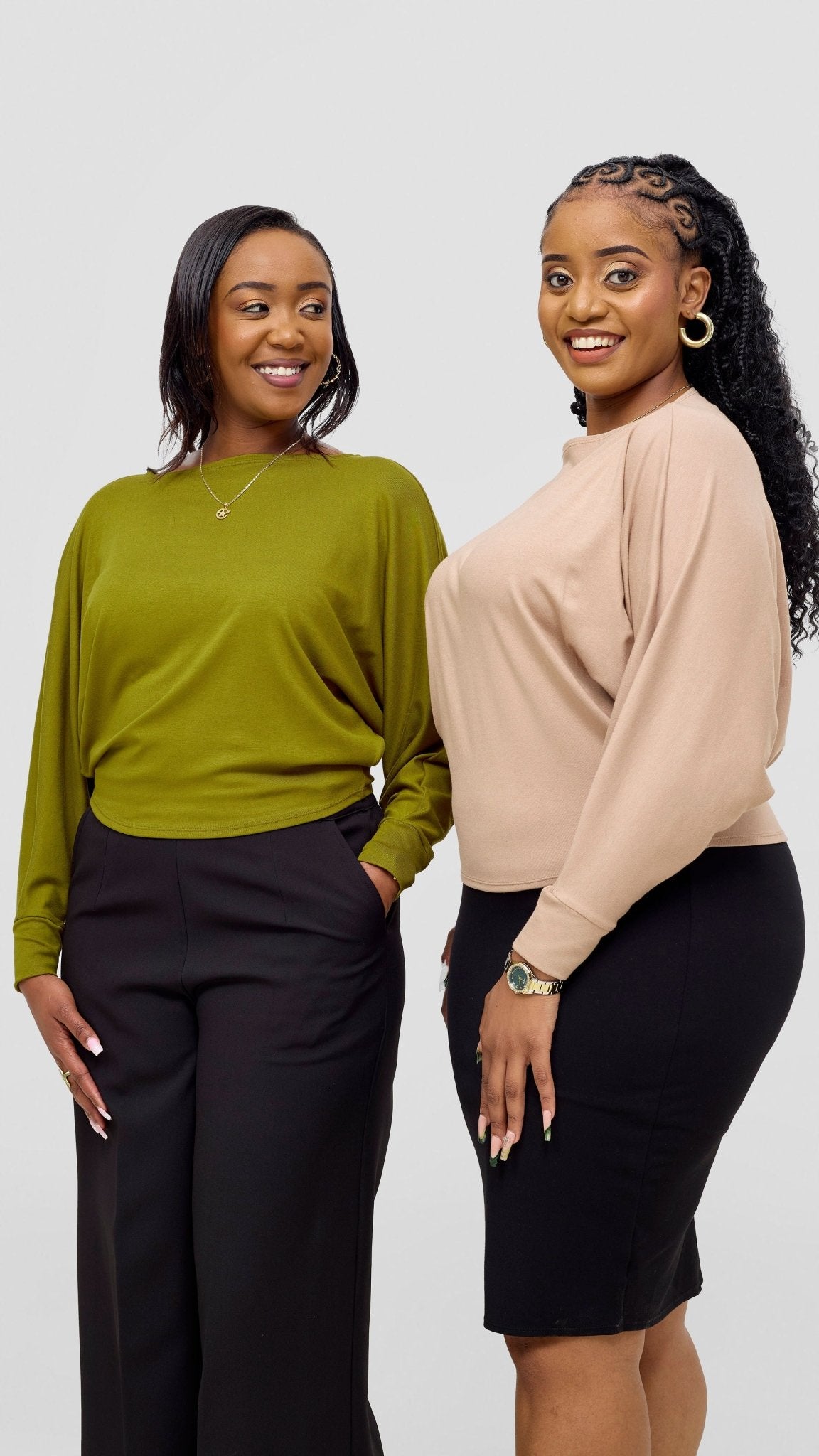 Vivo Bana Batwing Top - Dark Olive - Shopzetu