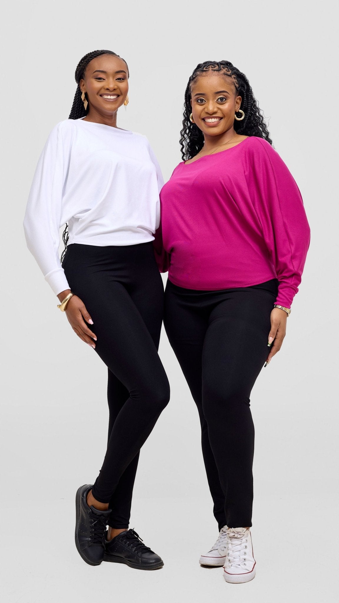 Vivo Bana Batwing Top - Fuschia - Shopzetu