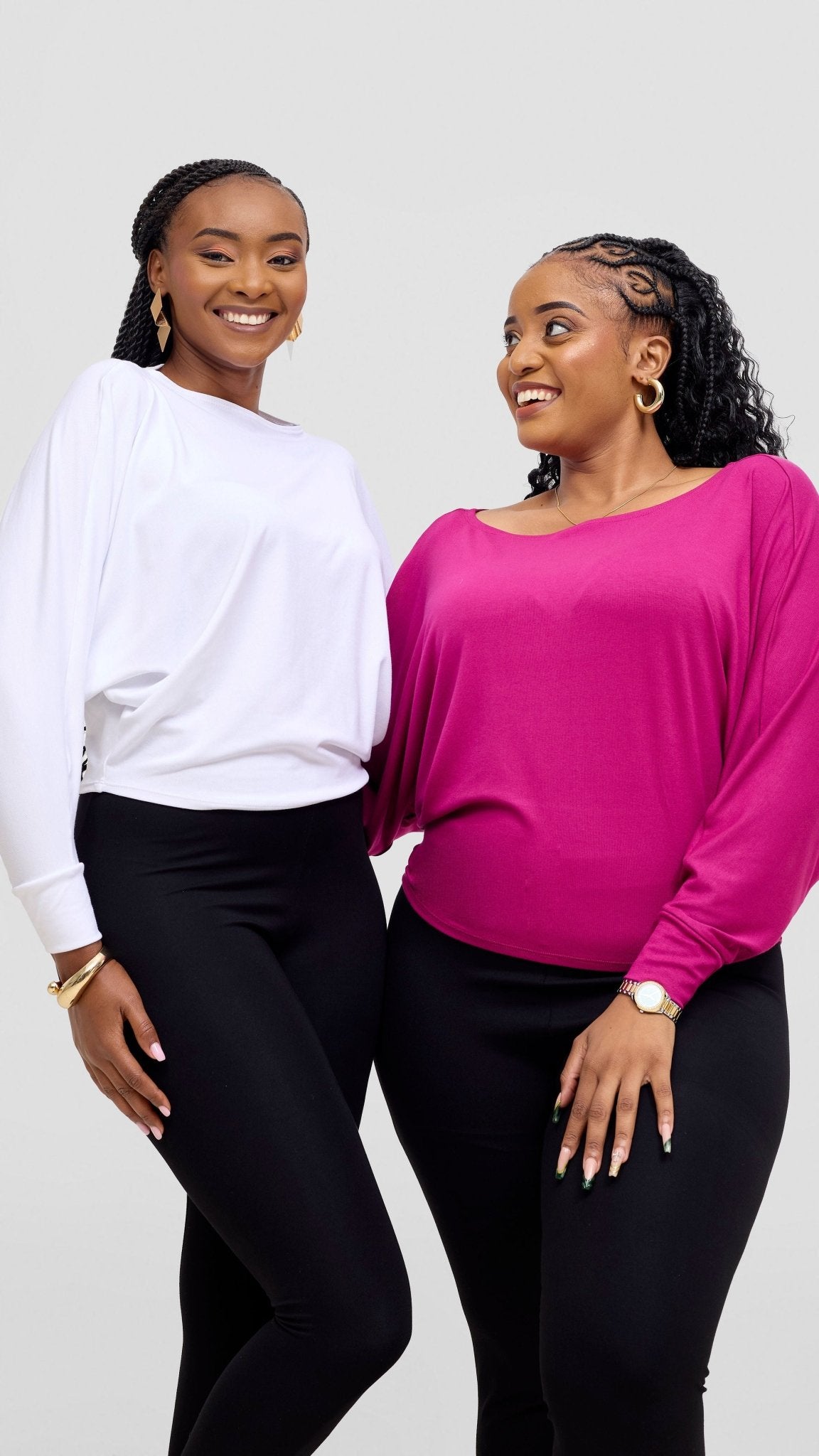 Vivo Bana Batwing Top - Fuschia - Shopzetu