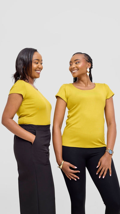 Vivo Everyday Cap Sleeve Top - Light Olive Green - Shopzetu