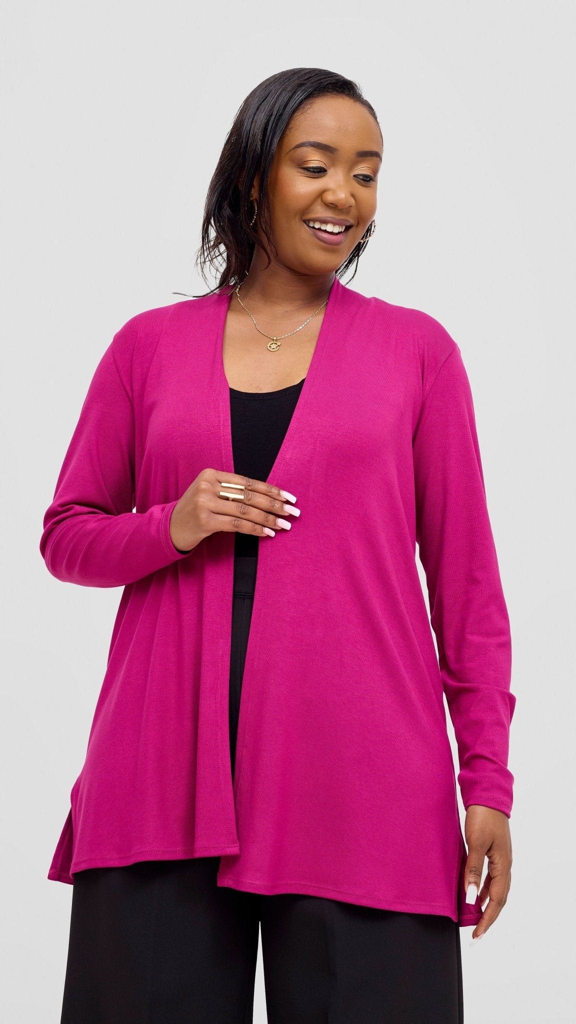 Vivo Leila Short Waterfall - Fuschia - Shopzetu