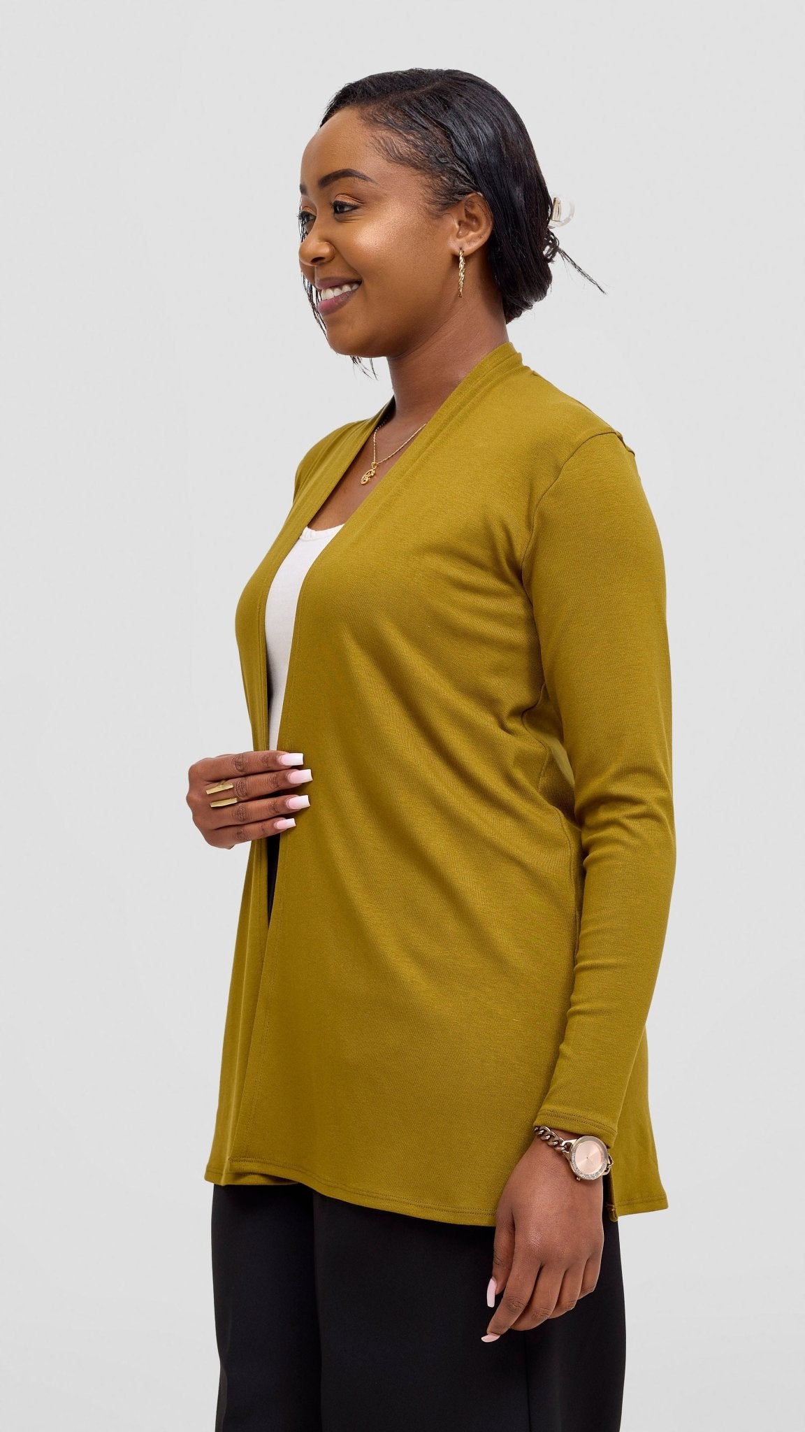 Vivo Leila Short Waterfall - Dark Olive - Shopzetu