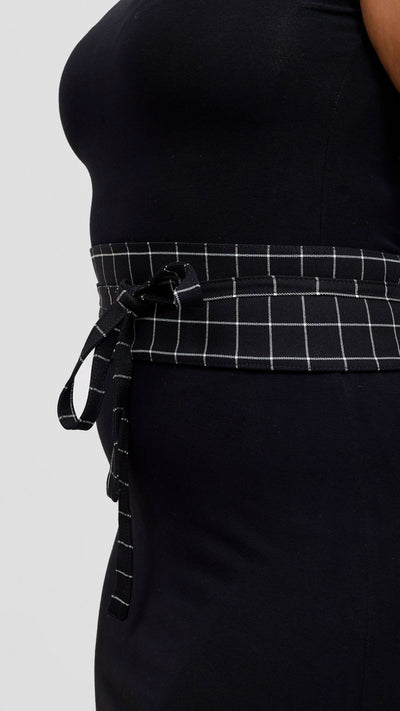 Vivo Basic Strappy Belt - Black Checked Print - Shopzetu