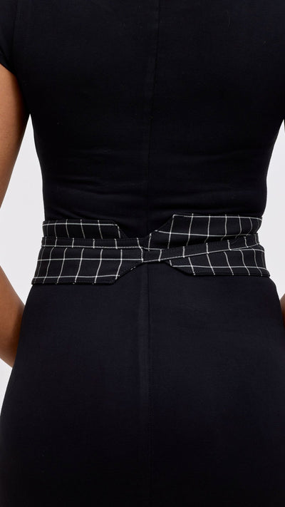 Vivo Basic Strappy Belt - Black Checked Print - Shopzetu