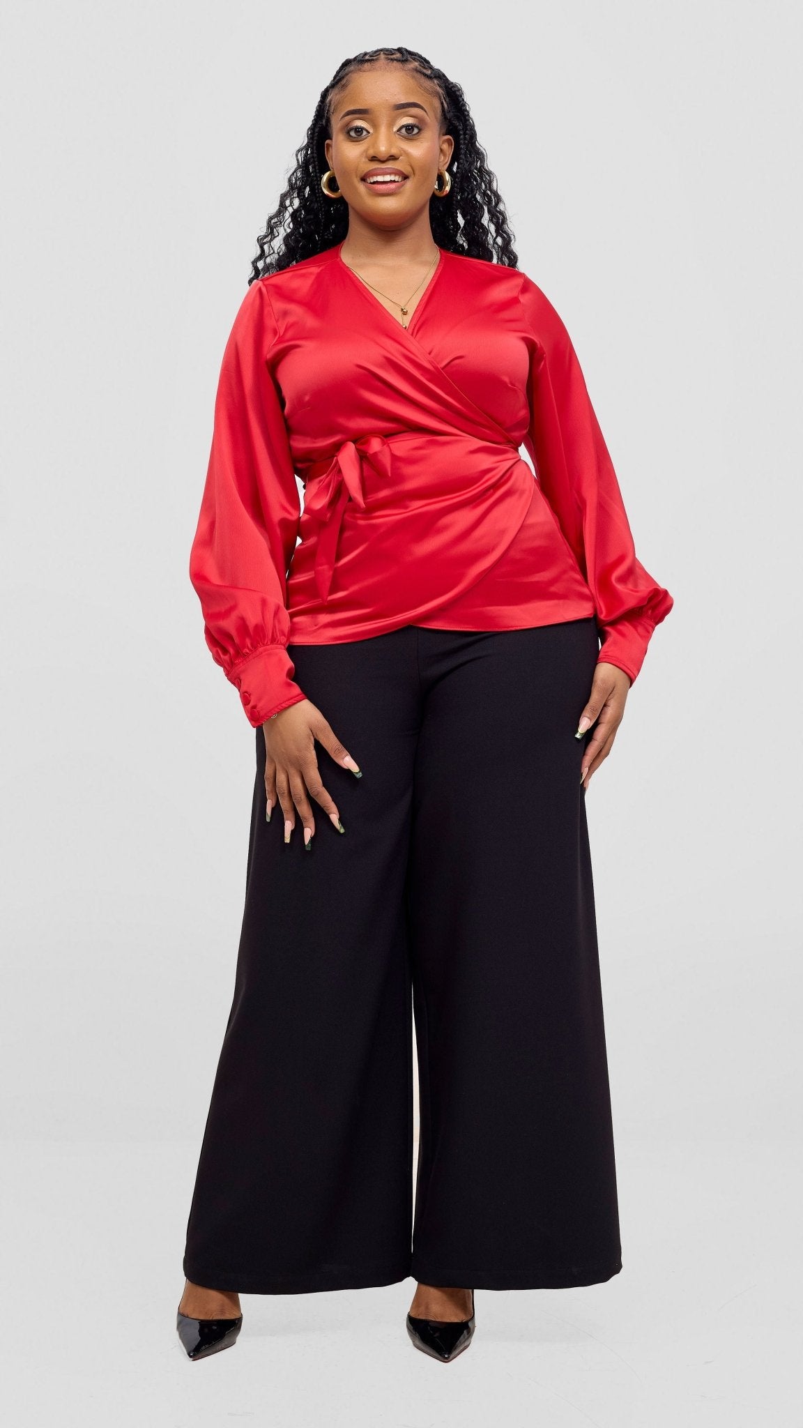 Vivo Diella Wide Leg Pants - Black - Shopzetu