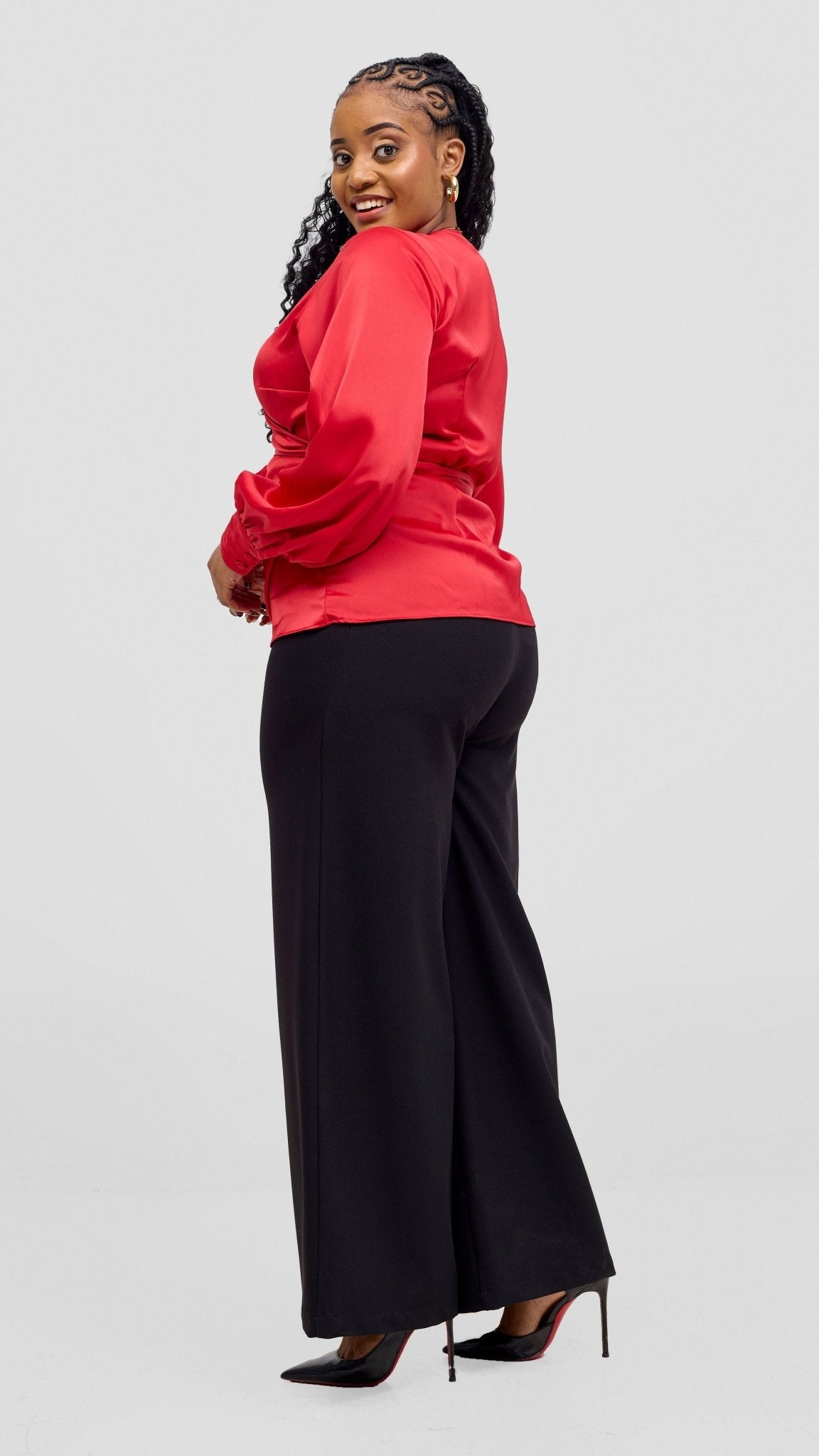 Vivo Diella Wide Leg Pants - Black - Shopzetu